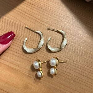 Two Pairs of Gold Earrings